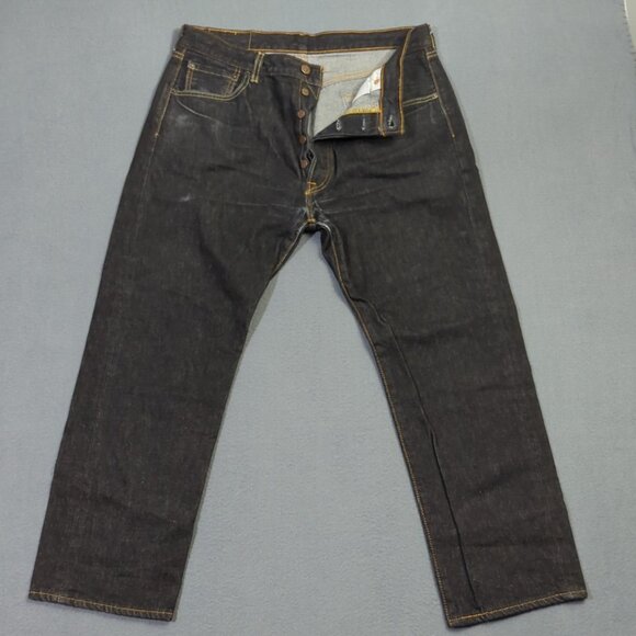 Levi's Jeans Men's 36x30 Fits 34x27 Black 501 Straight Button Fly Classic Fit - Picture 1 of 15